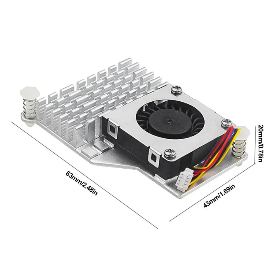 Raspberry Pi 5 Aluminum Alloy Heat Sink with Active Cooling Fan – High Performance Cooling Solution for Raspberry Pi 5