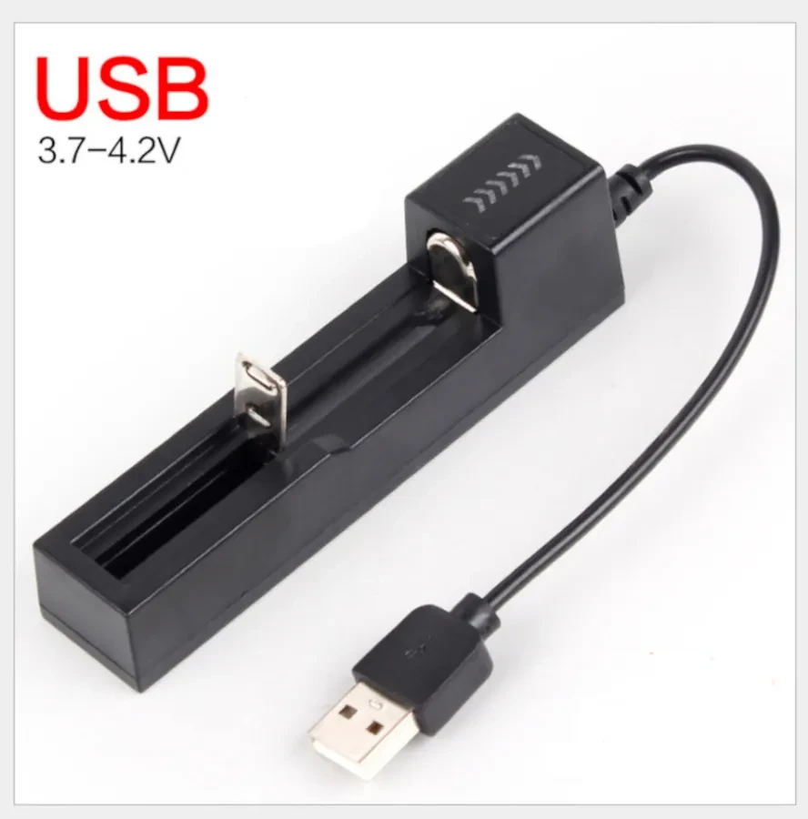 18650 - 14500 Lithium Battery Single Slot USB Charger (Li-ion Smart Charger)