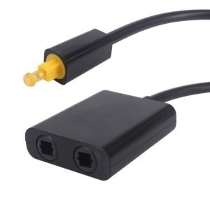 Dual Port Digital Optical Fiber Audio Splitter Cable Adapter 1 In 2 Out